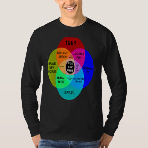 T-shirt Dystopian Venn Diagram Vous Êtes Ici Tee