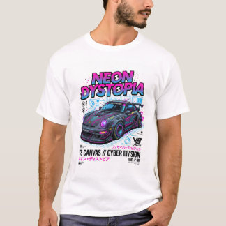 T-shirt Dystopie néon Cyberpunk Supercar Streetwear