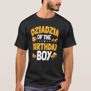 T-shirt Dziadzia De L'Anniversaire Boy Construction Ouvrie