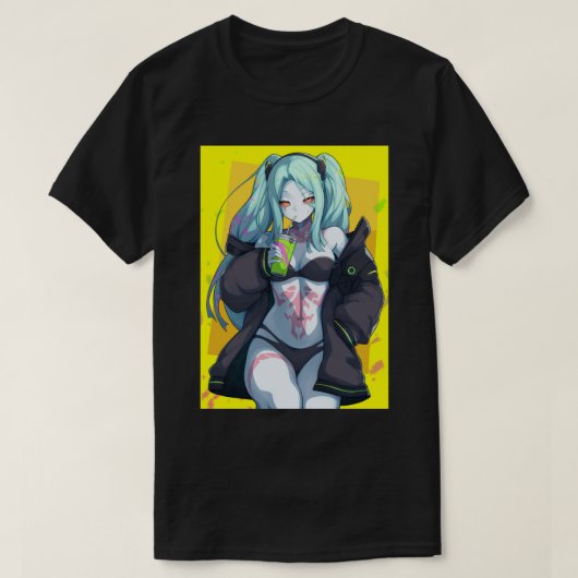 T-shirt E:\AnhgocUpZZ\Rebecca Cyberpunk Edgerunners Jaune (Design devant)