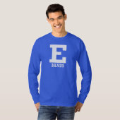T-shirt E-Bands Mens/Femmes Bleu Long Manches (Devant entier)