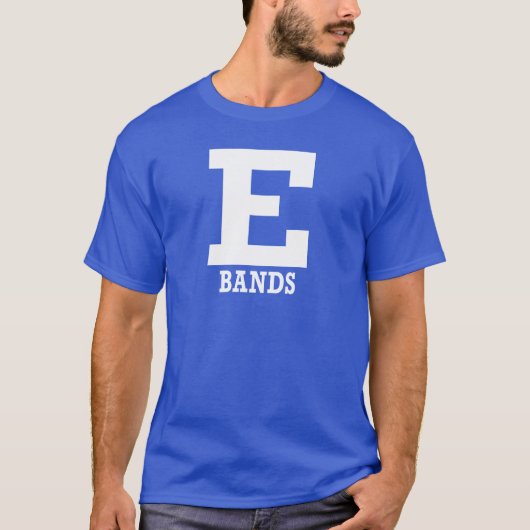 T-shirt E-Bands Mens Manches Bleues Courtes (Devant)