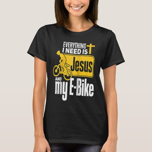 T-shirt E Biker Jésus et E Biking Religieux Biker (Devant)