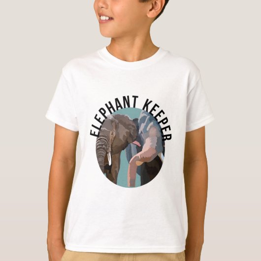 T-shirt E est pour Elephant Keeper (Devant)