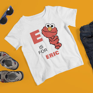 T-shirt E est pour Elmo | Ajouter Votre Nom