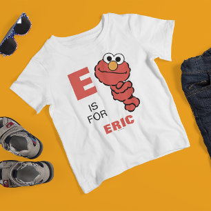 T-shirt E est pour Elmo Ajouter Votre Nom
