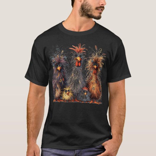 T-shirt Eagerlys Coloré Funny Chicken Art (Devant)