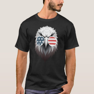 T-shirt Eagle Art avec lunettes de soleil à drapeau améric