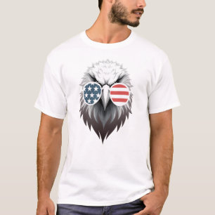 T-shirt Eagle Art avec lunettes de soleil à drapeau améric