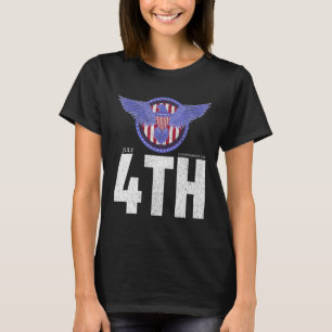 T-shirt Eagle Badge Independence Day avec American Happy 4