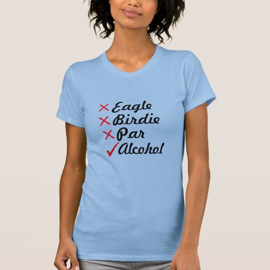 T-shirt Eagle Birdie Par Alcohol Golf Humour (Devant)