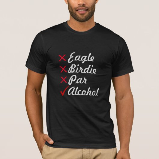 T-shirt Eagle Birdie Par Alcohol Golf Humour (Devant)