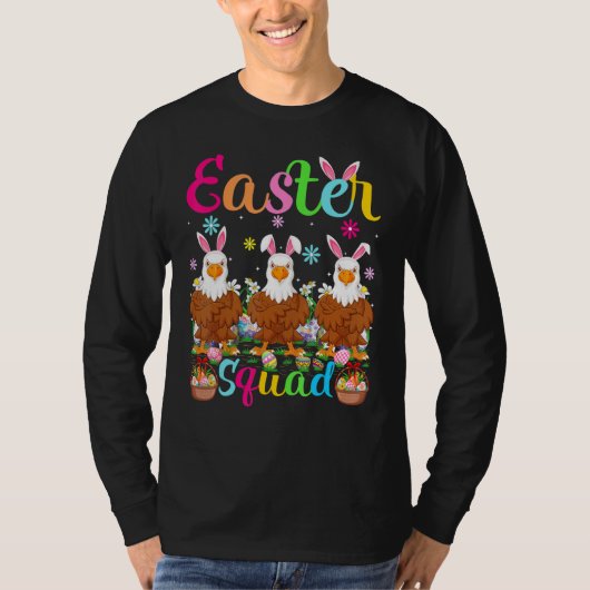 T-shirt Eagle Bunny Ear Easter Squad Bald Eagle Bird Happy (Devant)