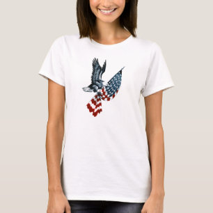 T-shirt Eagle chauve avec le drapeau américain