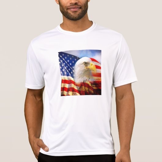 T-shirt Eagle chauve et la chemise de Sport-Tek de drapeau (Devant)