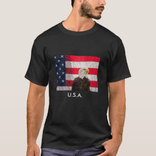 T-shirt Eagle chauve et le drapeau américain