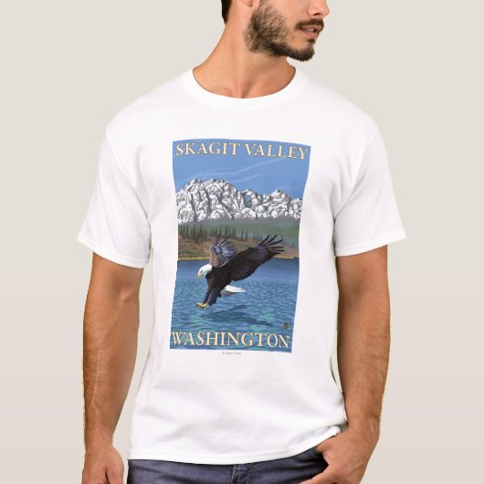 T-shirt Eagle chauve plongeant - vallée de Skagit, (Devant)