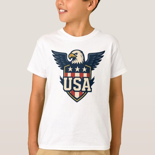 T-shirt Eagle Crest des États-Unis — Bouclier du drapeau V (Devant)
