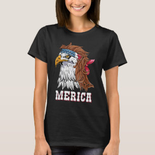 T-shirt Eagle Hair Mullet Merica Drapeau américain Usa Cel