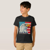 T-shirt Eagle Head Usa Drapeau Us (Devant entier)