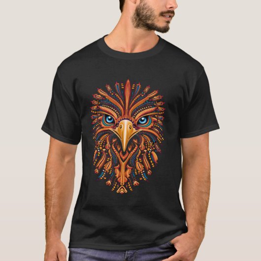 T-shirt Eagle Huichol México Aztec (Devant)