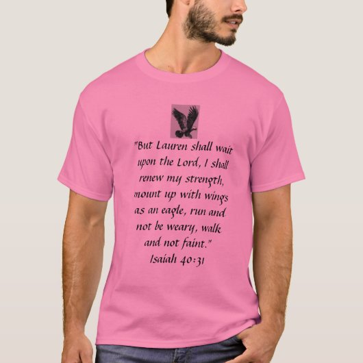 T-shirt Eagle, "mais Lauren attendra sur le seigneur, I… (Devant)
