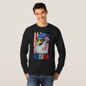 T-shirt Eagle Merica 4 juillet Drapeau américain Stars Str (Devant entier)