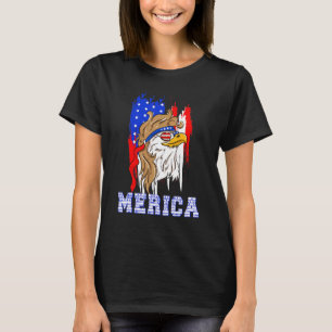 T-shirt Eagle Mullet 4 juillet American Flag Stars Strip