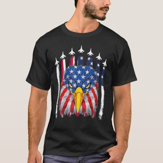 T-shirt Eagle Mullet 4 juillet États-Unis Drapeau américai (Devant)
