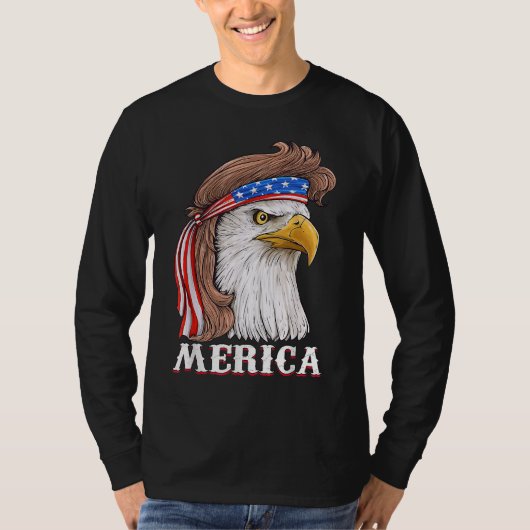 T-shirt Eagle Mullet 4 juillet États-Unis Drapeau américai (Devant)
