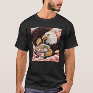 T-shirt Eagle Ramen Japonais Kawaii Anime Amérique Drôle E