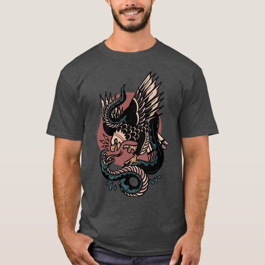 T-shirt Eagle Versus Snakeraditionalattoo funny (Devant)