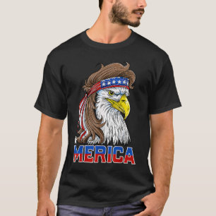 T-shirt Eaglen Mullets Merica Hommes Drapeau Américain USA