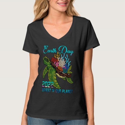T-shirt Earth Day 52nd Anniversary 2022 Turtle Environment (Devant)