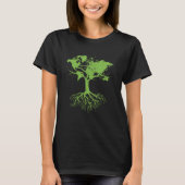 T-shirt Earth Day Cute World Map Tree Pro Environment Pla (Devant)