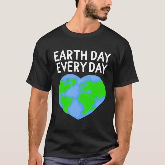 T-shirt Earth Day Everyday Rainbow Pine Tree Nature Green  (Devant)