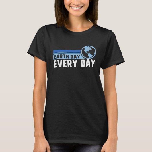 T-shirt Earth Day Everyday Rainbow Pine Tree Nature Green (Devant)