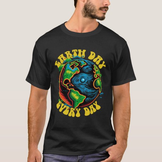 T-shirt EARTH DAY Everyday Save Planet Every Recycling Squ (Devant)