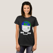 T-shirt Earth Day Morse S.O.S Code Planet Face Mask Plant  (Devant entier)