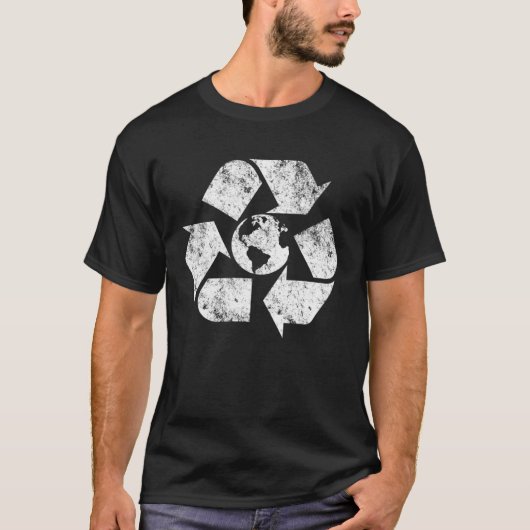 T-shirt Earth Day Recycle Symbol Environmental Awareness M (Devant)