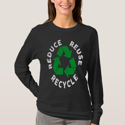 T-shirt Earth Day Reduce Reuse Recycle Awesome Recycling (Devant)