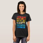 T-shirt Earth Day Save Bees Rescue Animals Recycle Plastic (Devant entier)
