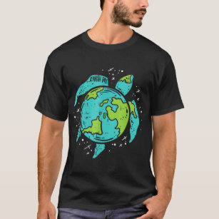 T-shirt Earth Day Shirt Sea Turtle Save The Planet Women M