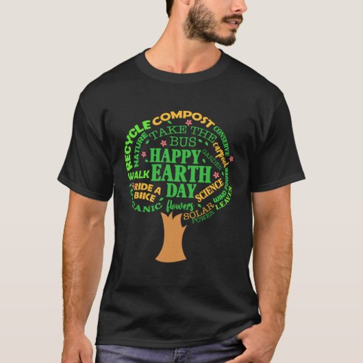 T-shirt Earth Day Tree Environment Awareness Nature Lover (Devant)