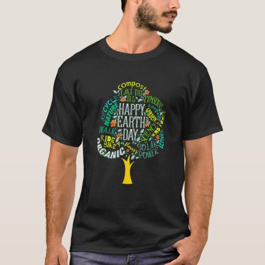 T-shirt Earth Day Tree Save Earth Inspiration (Devant)
