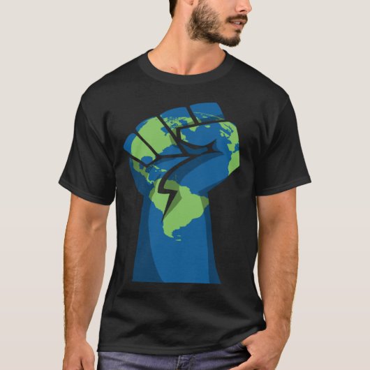 T-shirt Earth Fist RESIST Climate Change (Devant)