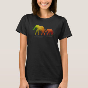 T-shirt Earth Tones Mère Et Bébé Eléphant