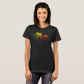 T-shirt Earth Tones Mère Et Bébé Eléphant (Devant entier)