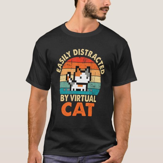 T-shirt Easily Distracted By CAT Funny Virtual Cat Lover o (Devant)