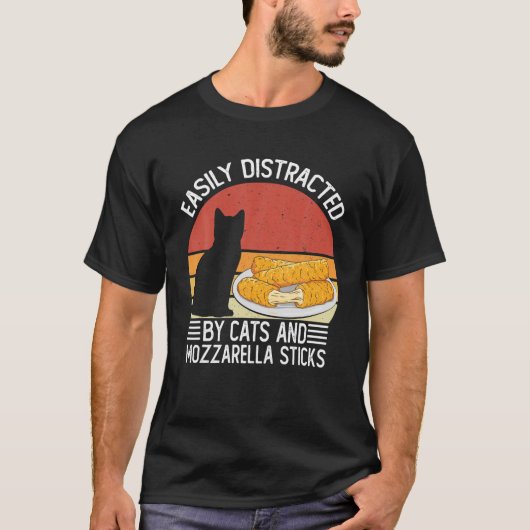 T-shirt Easily Distracted By Cats (Devant)